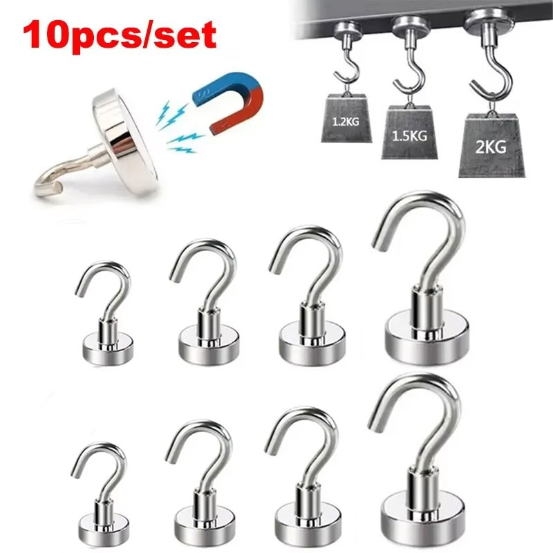 Home Cooking Delivery - 10PCS Strong Magnet Hooks Multi-Purpose Storage