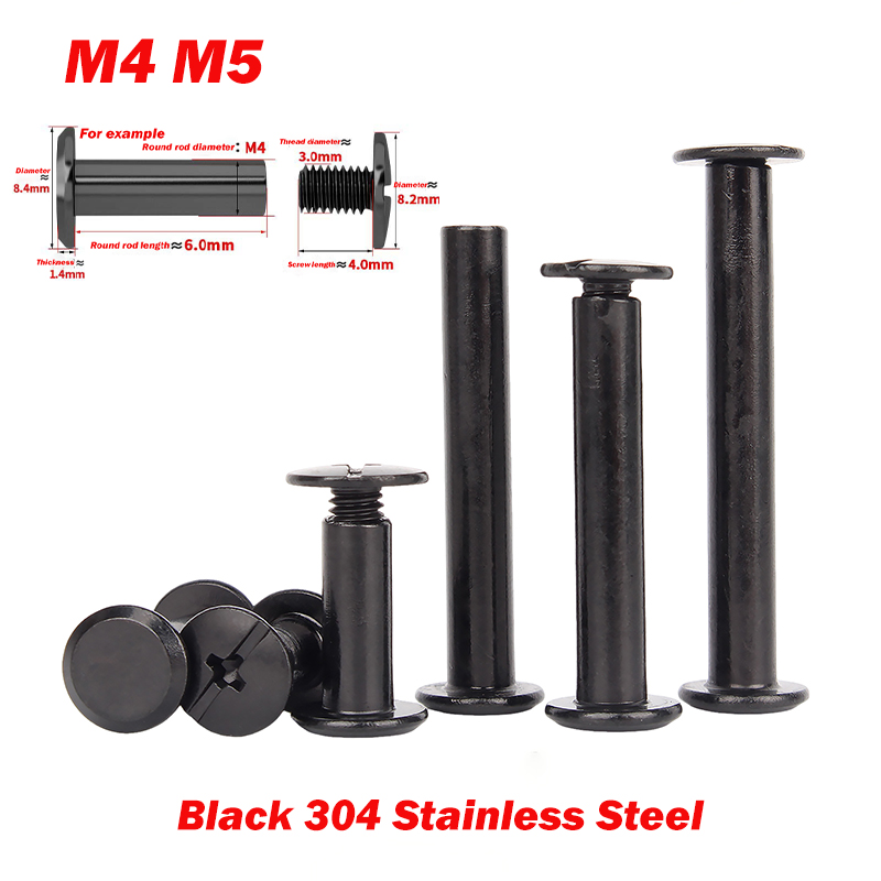 Paella Pan Steel - 5-20Set Chicago Screw M4 M5 Black