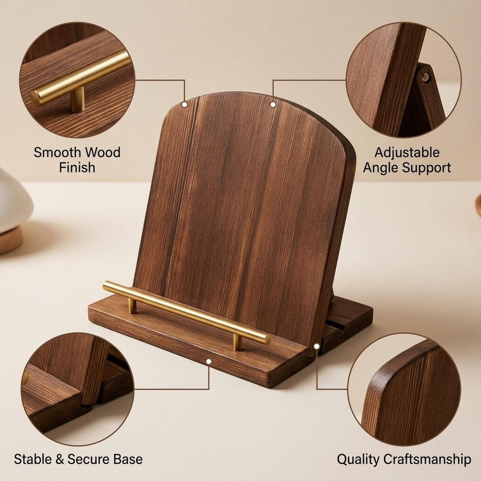 Wooden Cookbook Stand Recipe B - Home Cooking Book review and price