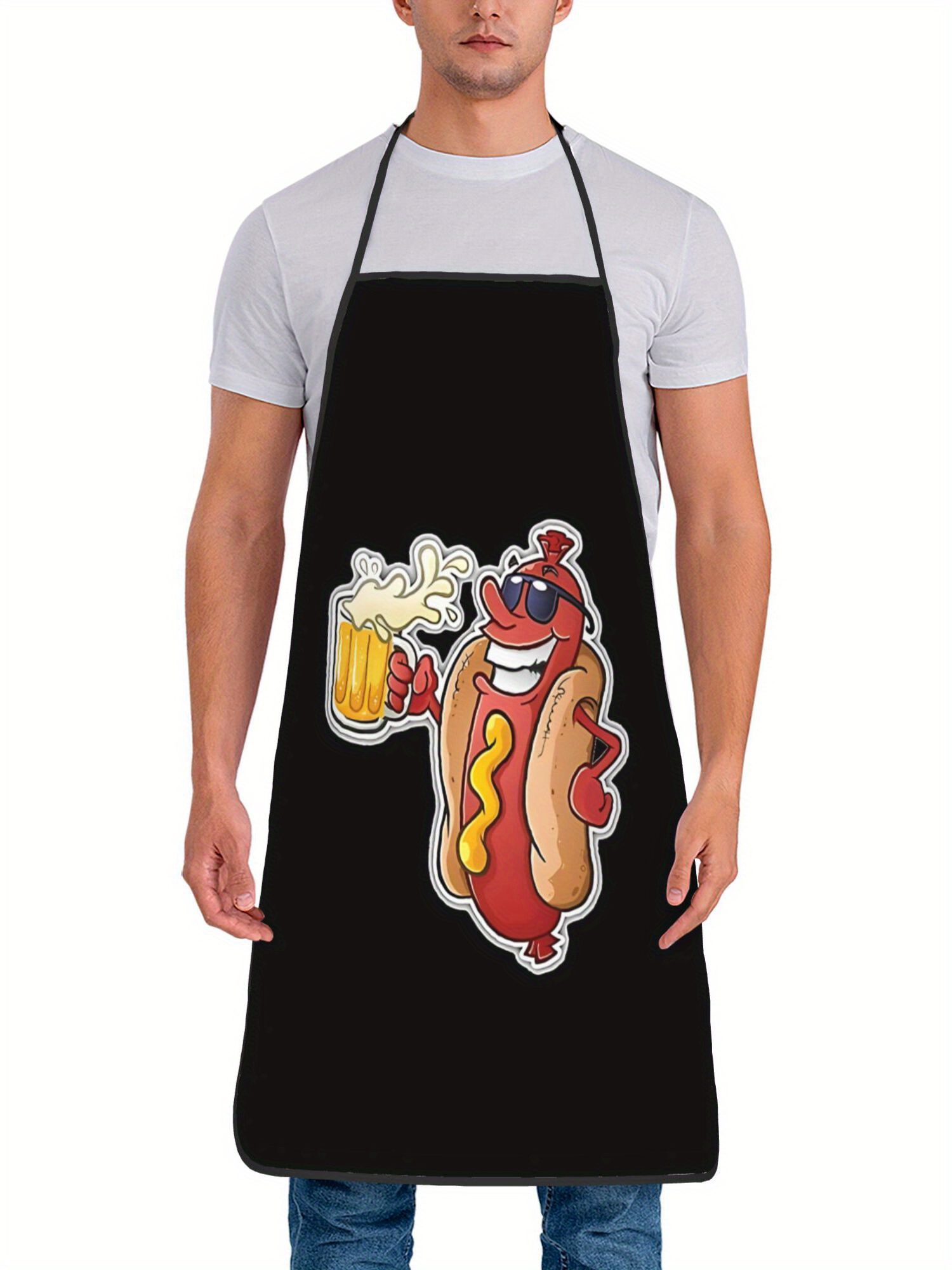 Hot Dog Pattern Print Apron, F - Home Cooking Fast Foods review and price