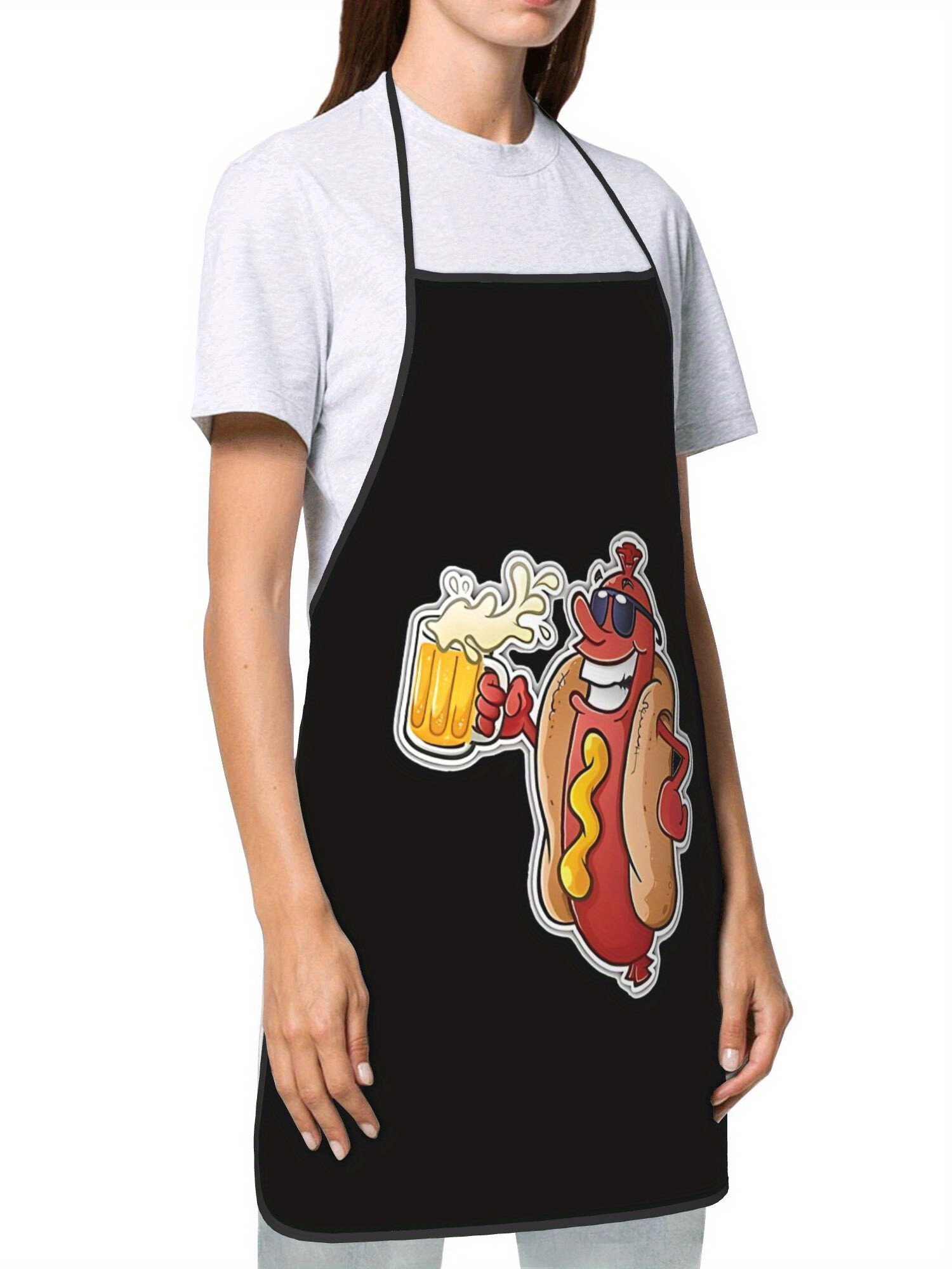 Hot Dog Pattern Print Apron, F - Home Cooking Fast Foods review and price