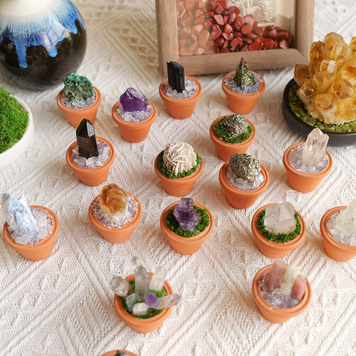 1pc Natural Crystal Stones Min - Tagine Clay Pot review and price